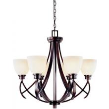 World Imports Beyond Modern Collection Chandelier In Brushed Nickel Finish - 6 Bulbs - 61515-37