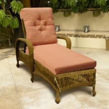 North Cape Port Royal Wicker Single Adjustable Chaise Lounge - Walnut