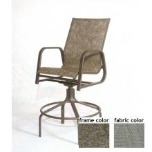 Siesta Aluminum Bar Height Swivel Sling Barstool With Scavo Bronze Frame And A0109 Fabric