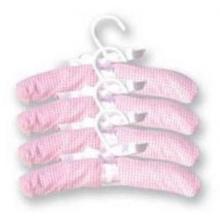 Trend Lab 4-Piece Gingham Seersucker Hangers - Pink