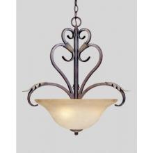 World Imports Olympus Tradition Collection Hanging Globe Light Fixture In Cracked Bronze With Silver Finish - 3 Bulbs - 2634-24