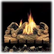 Monessen Gas Logs 24 Inch Charred Hickory Vent Free Log Set - Millivolt On/Off Remote Ready
