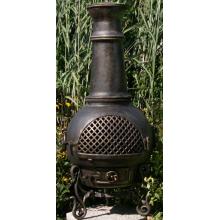 The Blue Rooster Gatsby Style Cast Aluminum Chiminea - Gold Accent