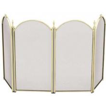 UniFlame 52 Inch Polished Brass Four Panel Mini Fireplace Screen