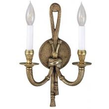 World Imports Wall Sconce Two Light Fixture In Cameo Brass Finish - 2 Bulbs - 7318-04