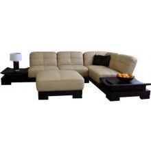 Talyessin Leather 3-pcs Sofa Set In Beige/Brown