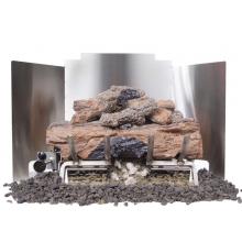Peterson Gas Logs 30 Inch 3-Fold Contemporary Stainless Steel Fireback