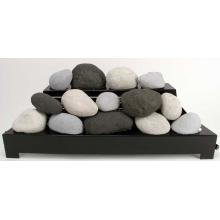 Rasmussen 30 Inch Black/Light Grey/White ALTERNA Vent Free Natural Gas FireStones With Black Chassis And Manual Safety Pilot