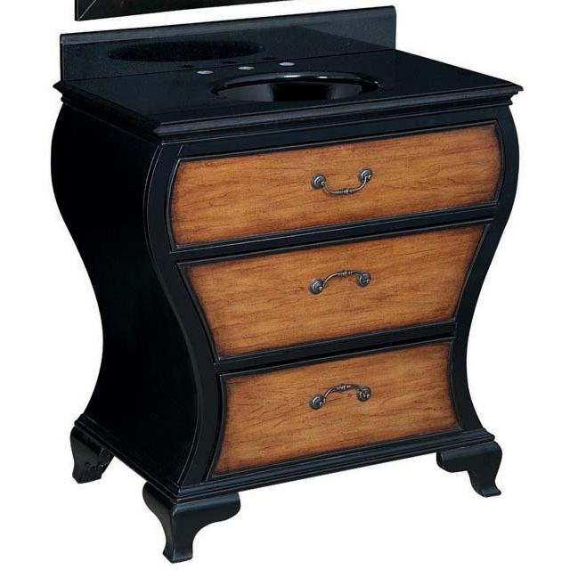 The Schon Single Basin Bathroom Vanity W/Black Granite Top And Sink Black (mirror And Faucet Not Included) - SC80009R
