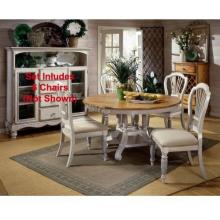 Hillsdale Wilshire 7-piece Round Dining Set - Pine/antique White - 4508dtbrndc7