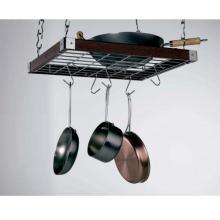 Concept Housewares CP49293 Espresso Wood Square Ceiling Kitchen Rack
