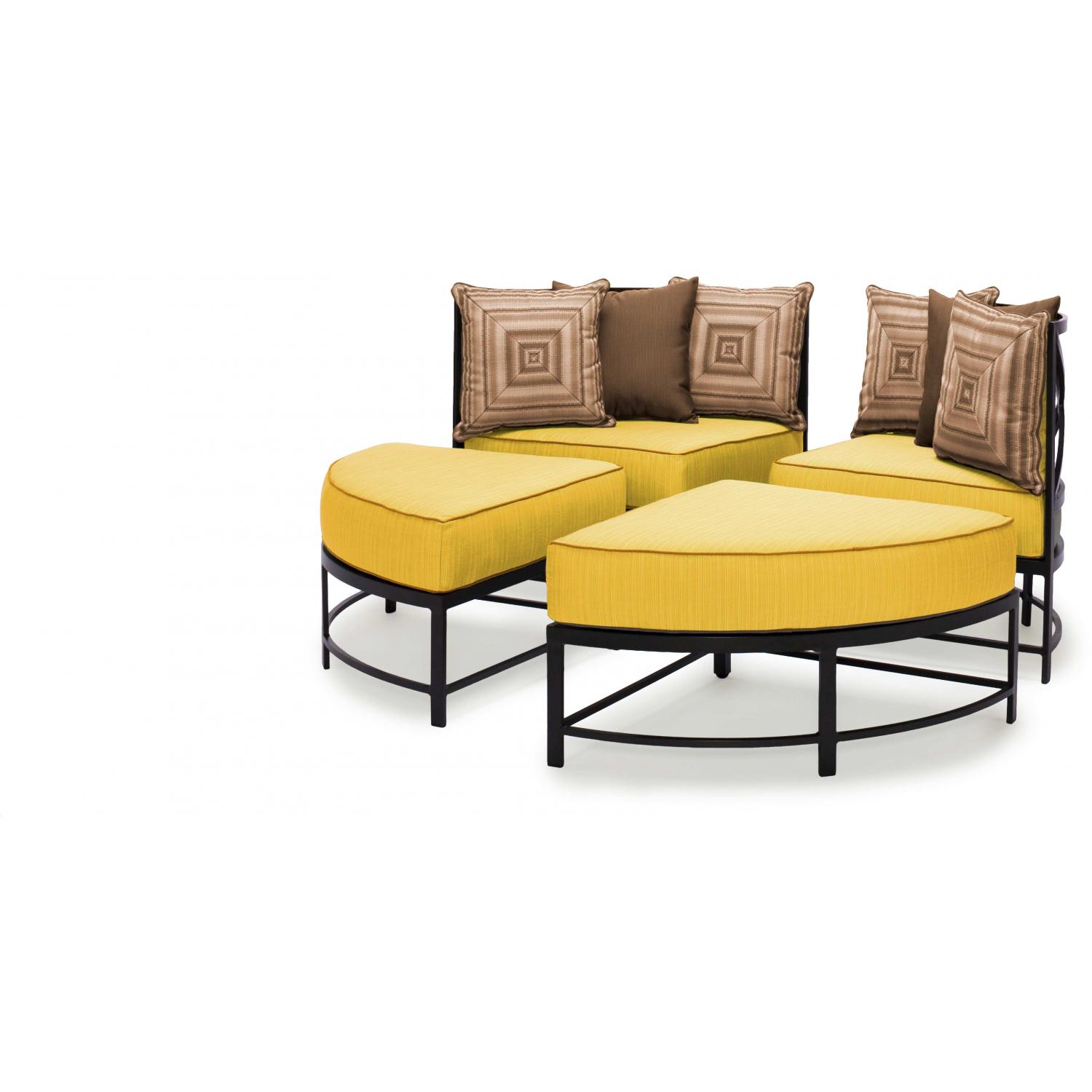 Caluco San Michele Aluminum Round Sectional - Set Of 4