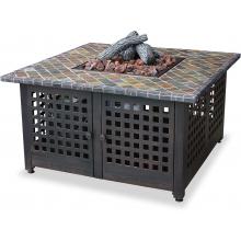 UniFlame 41 1/4 Inch Slate Tile Propane Fire Pit With Tank Storage