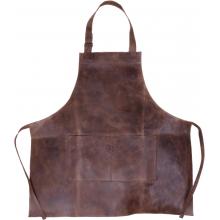 Caravari Premium Branded Leather Grilling Apron - Dark Brown