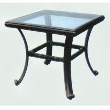 Darlee Series 50 Glass Top Square Aluminum End Table - 24 Inch Square