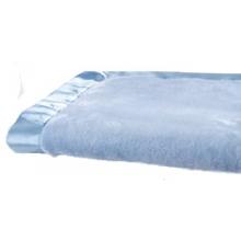 Terry Town Satin Trim Tahoe Micro Fleece Baby Blanket - Baby Blue