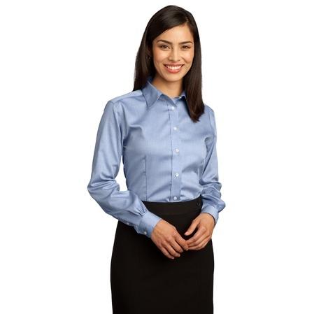 Red House Ladies Non-Iron Pinpoint Oxford Shirt Medium - Blue