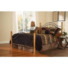Hillsdale Winsloh Black And Medium Oak Metal And Wood Post Bed Set With Frame - Full - 164BFR