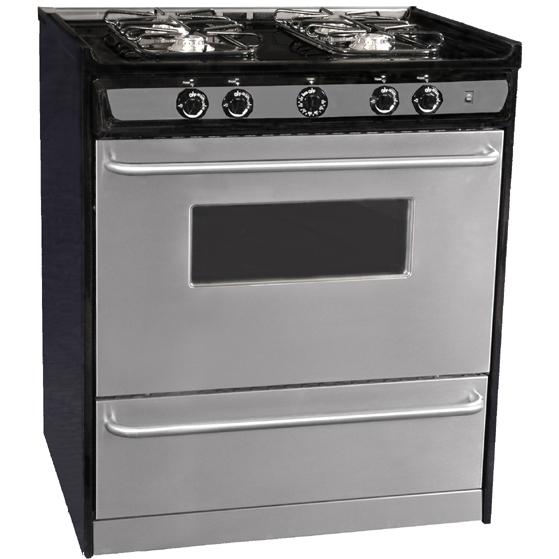Summit Professional Series TNM230R 30-Inch Slide-In Gas Range - Black
