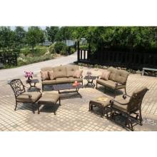 Darlee Santa Monica Cast Aluminum Patio Lounge Set With Tea & Coffee Tables