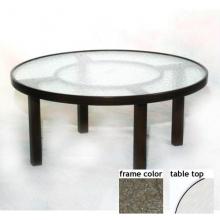 Keys 42 Inch Aluminum Round Conversation Table - Glass With Scavo Bronze Frame