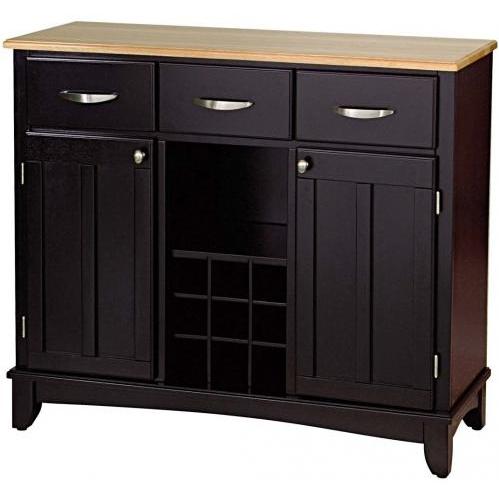 Home Styles Large Buffet Server With Wood Top - Natural/Black - 5100-0041