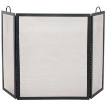 UniFlame 54 Inch Black Wrought Iron Three Panel Fireplace Screen With Handles