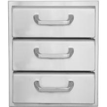 BBQ Guys Kingston Raised Series Triple Access Drawer Front View