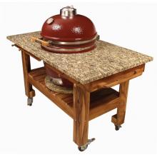 Saffire Teak Cart w/ Granite Top - Amber Cloudburst