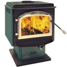 Napoleon 1900F Deluxe EPA Large Wood Burning Stove - Green W/ Gold Plated Louvres
