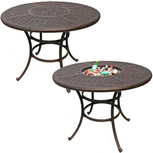 Darlee Monte Carlo Cast Aluminum Bar Table W/ Ice Bucket Insert - 52 Inch Darlee Monte Carlo Cast Aluminum Bar Table W/ Ice Bucket Insert - 52 Inch