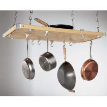 Concept Housewares CP40232 Natural Wood Rectangular Ceiling Kitchen Rack