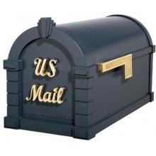 Signature Keystone Series Mailbox - Charcoal W/ Polished Brass