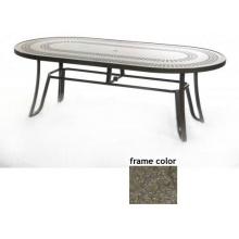 Ellington 42 X 84 Inch Aluminum Oval Dining Table - Aluminum Partial Pattern With Scavo Bronze Frame