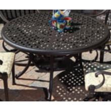 Alfresco Home Weave 52 Inch Round Dining Table & Base With Umbrella Hole - Charcoal