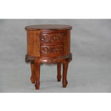 International Caravan Carved Wood Oval Night Stand (KD) - 3869