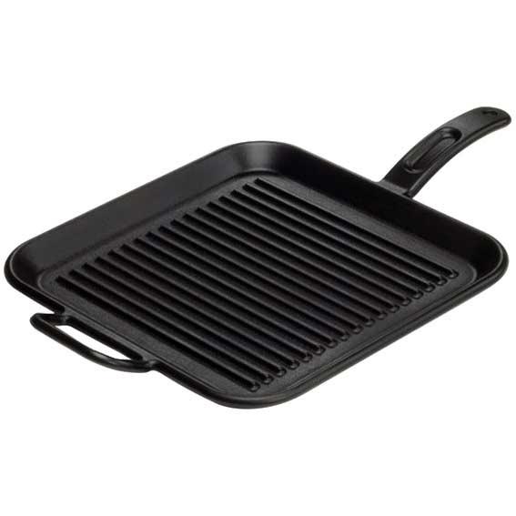 Lodge 12-Inch Pro Logic Seasoned Cast Iron Grill Pan - Square - P12SGR3