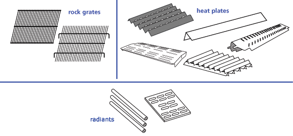 rock grates and heat plates