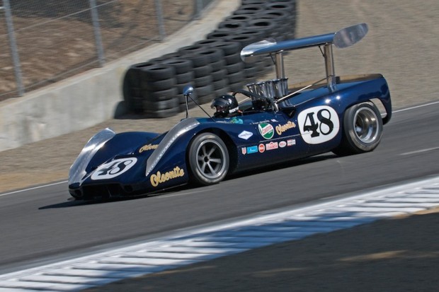 Andy Boone on his cool down lap in the corkscrew. 1968 McLeagle M6B 7538cc.