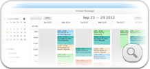 Online Calendar shows multiple users for business account. Complete control of online booking process.