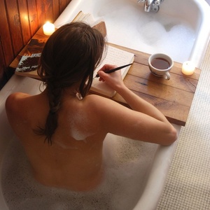 CacheMoney - Tub Caddy made of Reclaimed Oak from a Broken Down by PegandAwl