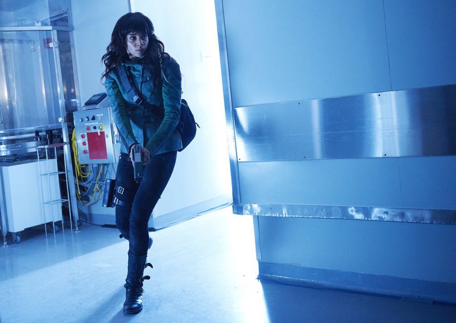 KILLJOYS -- "Dutch and the Real Girl" Episode 201 -- Pictured: Hannah John-Kamen as Dutch -- (Photo by: Steve Wilkie/Syfy/Killjoys II Productions Limited)