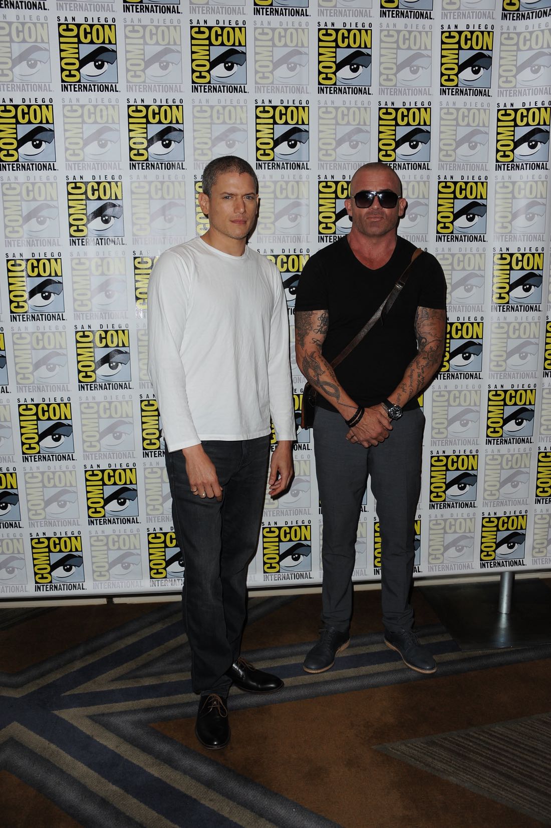 FOX FANFARE AT SAN DIEGO COMIC-CON © 2016: PRISON BREAK cast members Wentworth Miller and Dominic Purcell during the PRISON BREAK press room on Sunday, July 24 at the FOX FANFARE AT SAN DIEGO COMIC-CON © 2016. CR: Scott Kirkland/FOX © 2016 FOX BROADCASTING
