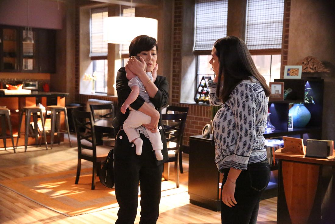 MISTRESSES - ""Survival of the Fittest" - Alec threatens for full custody of Vivian, sending Karen into a panic. April and Marc find a condom in Lucy's jacket, forcing April to give "the talk." Kate doesn't tell Joss and Harry about her new boyfriend, as it could have serious recuperations. Joss' actions put Jonathan's nephew in the hospital and later causes tension in her and Harry's relationship. Based on the hit U.K. television series of the same name, "Mistresses" airs TUESDAY, AUGUST 2 (10:00-11:00 p.m. EDT), on the ABC Television Network. (ABC/Mitch Haaseth) YUNJIN KIM, ALANNA MASTERSON