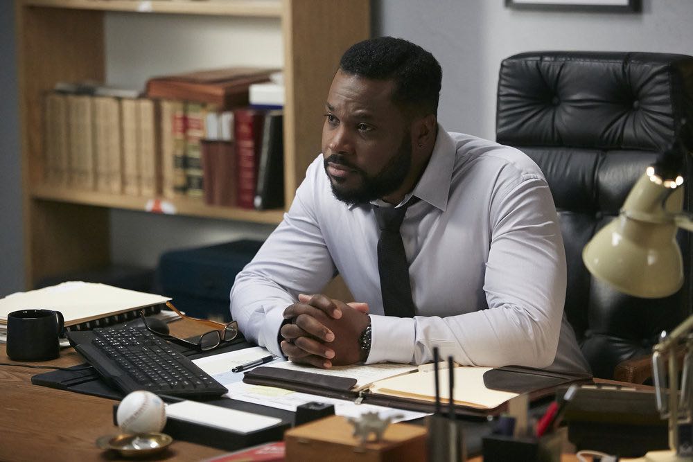 SUITS -- "Trust" Episode 605 -- Pictured: Malcolm-Jamal Warner as Julius Rowe -- (Photo by: Ian Watson/USA Network)