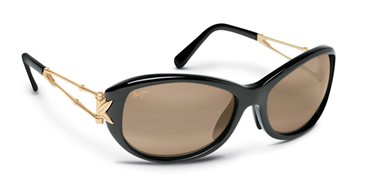 Maui Jim Alana Sunglasses - Gloss Black with Gold / HCL Bronze Polarized