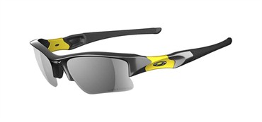 Oakley Livestrong Flak Jacket XLJ Sunglasses - Polished Black with Yellow / Black Iridium
