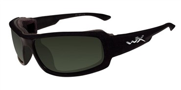 Wiley X Airborne Sunglasses - Metallic Black/Smoke Green Polarized Lens