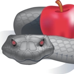 Snake_with_apple_half