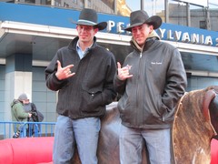 Manhattan Media Members Hold Onto Their Hats in Mechanical Bull Riding Showdown